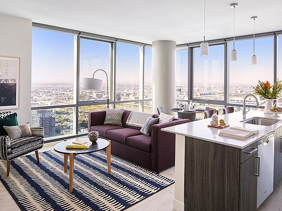 One-Bedroom Open Living Room and Kitchen Concept