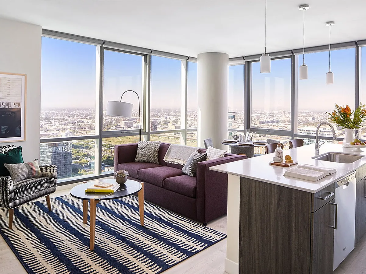 One-Bedroom Open Living Room and Kitchen Concept - Sentral Michigan Avenue