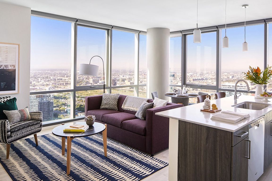 One-Bedroom Open Living Room and Kitchen Concept