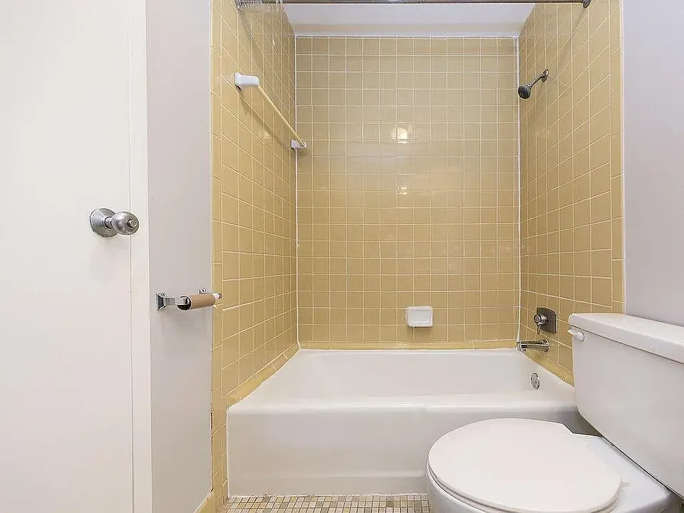 One of two bathrooms. They are identical. One for bedroom and one for household access