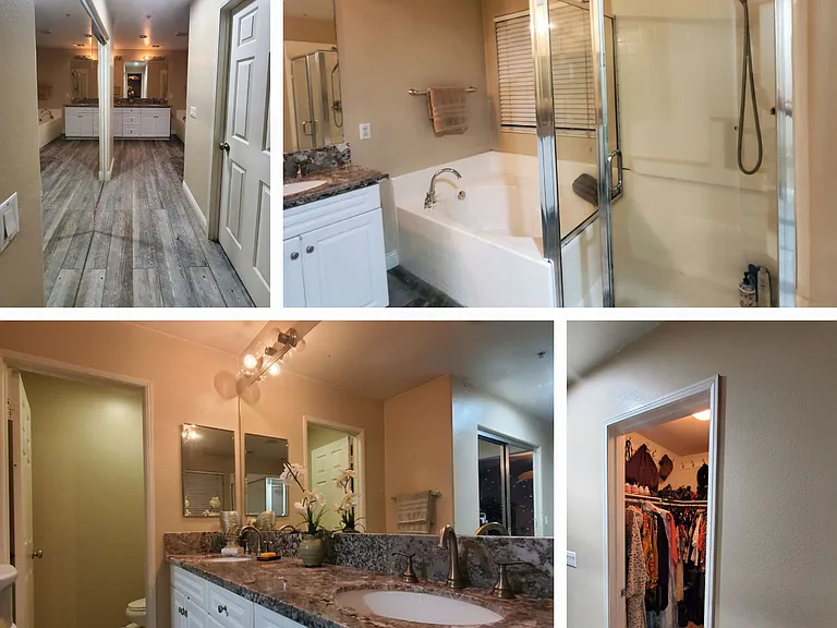 Master bathroom with Closet and walk-in closet