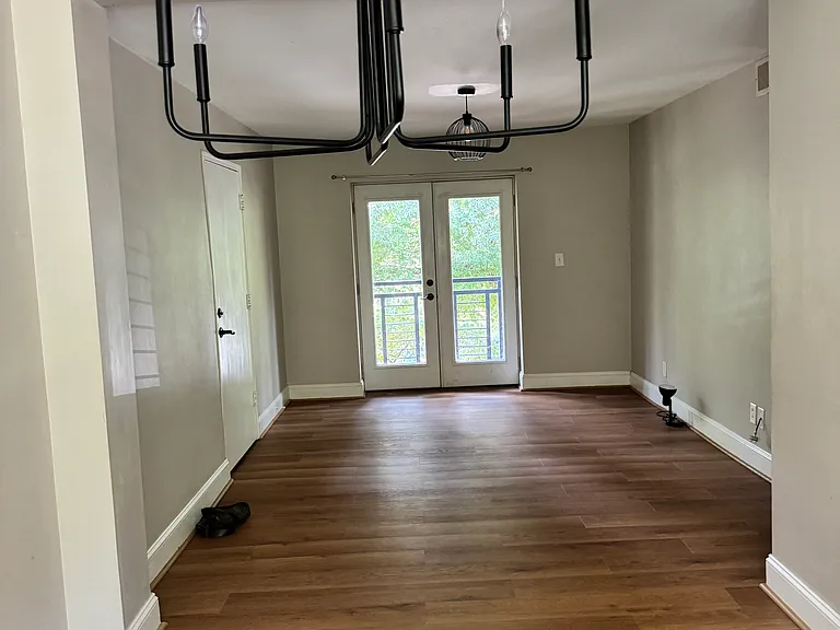 Open living and dining space.