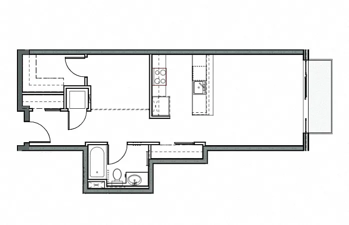 Floor plan Open 1x1 H
