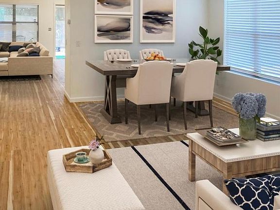 Entry living and dining room
