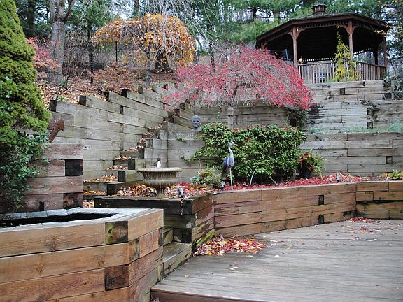 Back patio and gazebo with hot tub