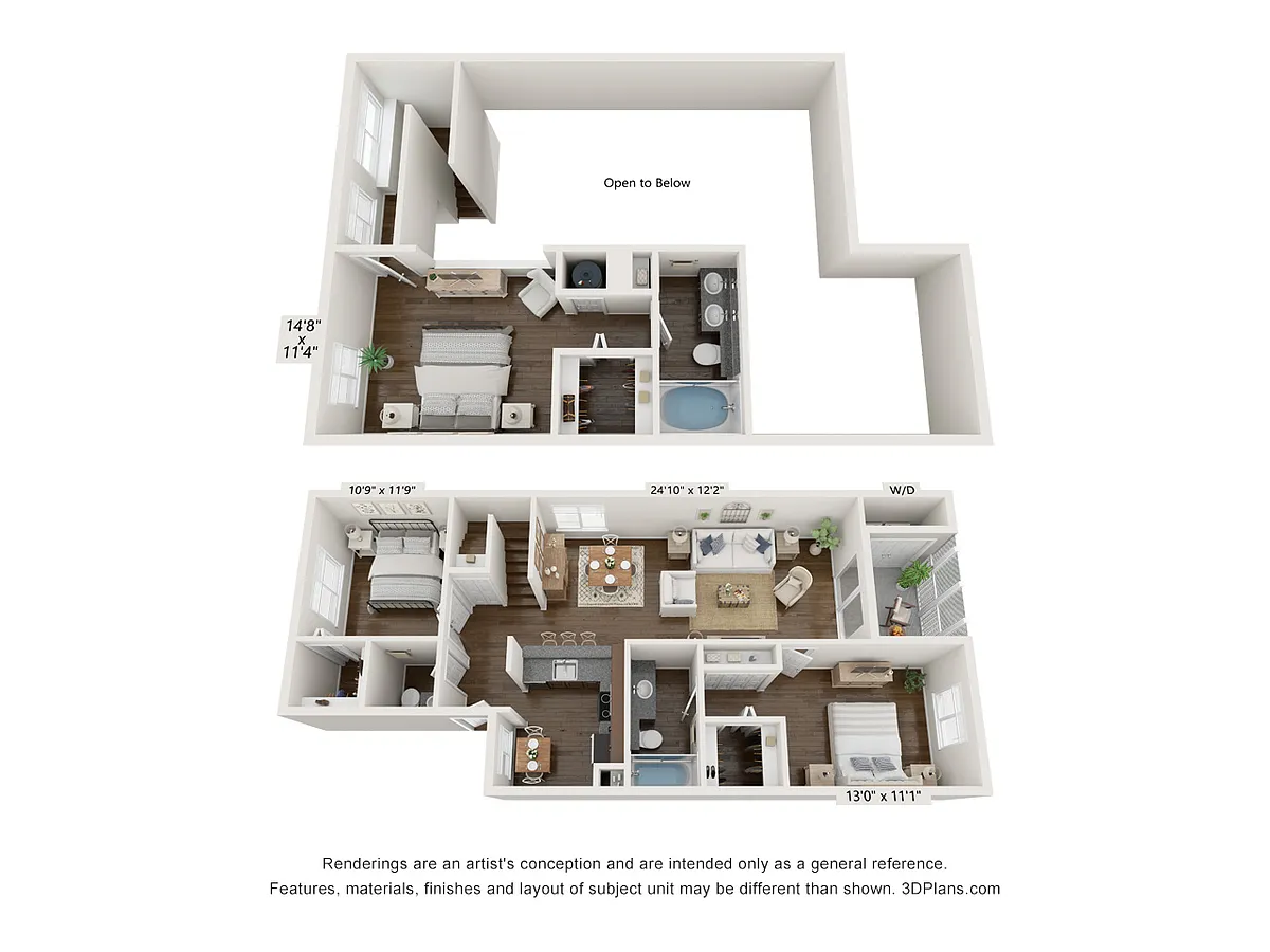 Floor plan 3 Bedroom 2.5 Bath Signature 1466 sq ft