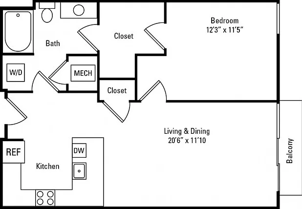 1 Bedroom - 1 Bathroom 1 Bedroom - 1 Bathroom