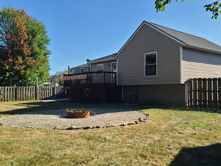 Private fire pit and sitting area