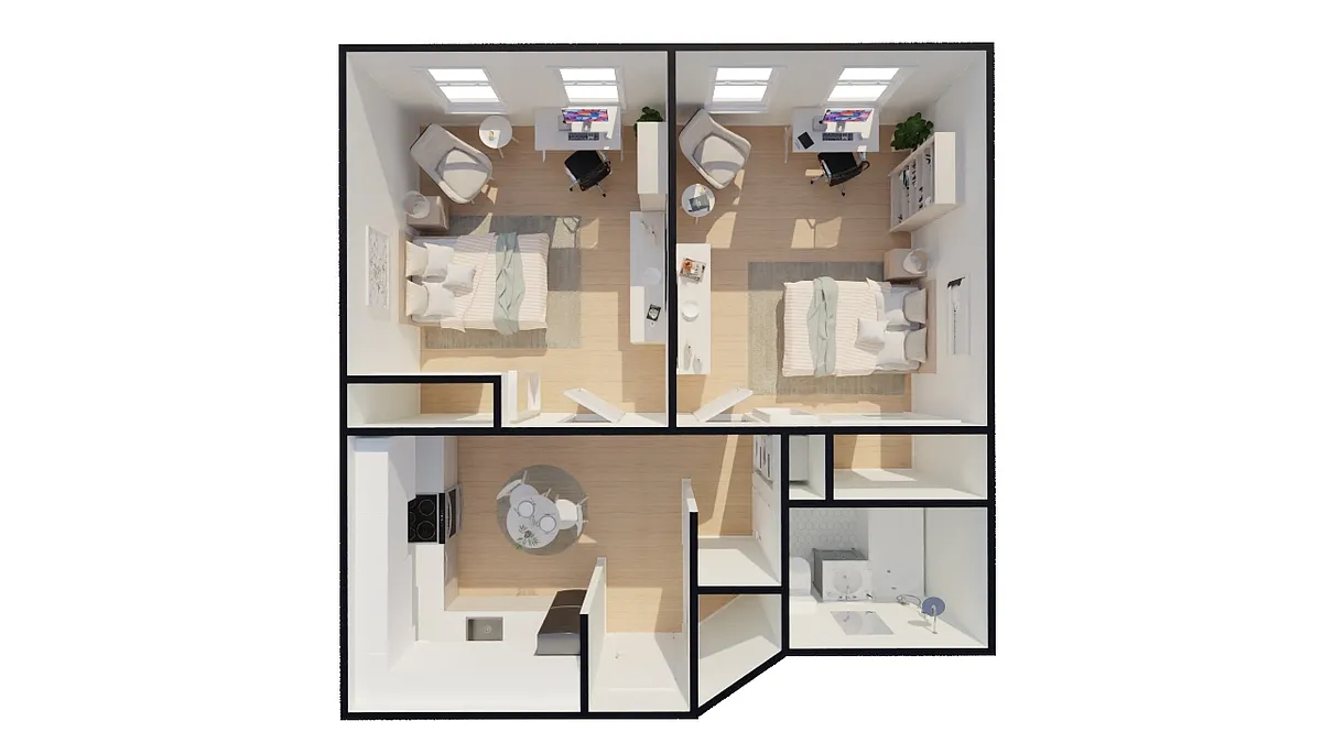 Floor plan 1 Bed Split