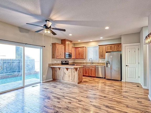 Open concept living dining room kitchen