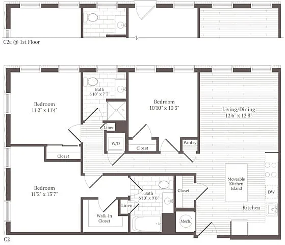 Floor plan 3 Bed 2 Bath