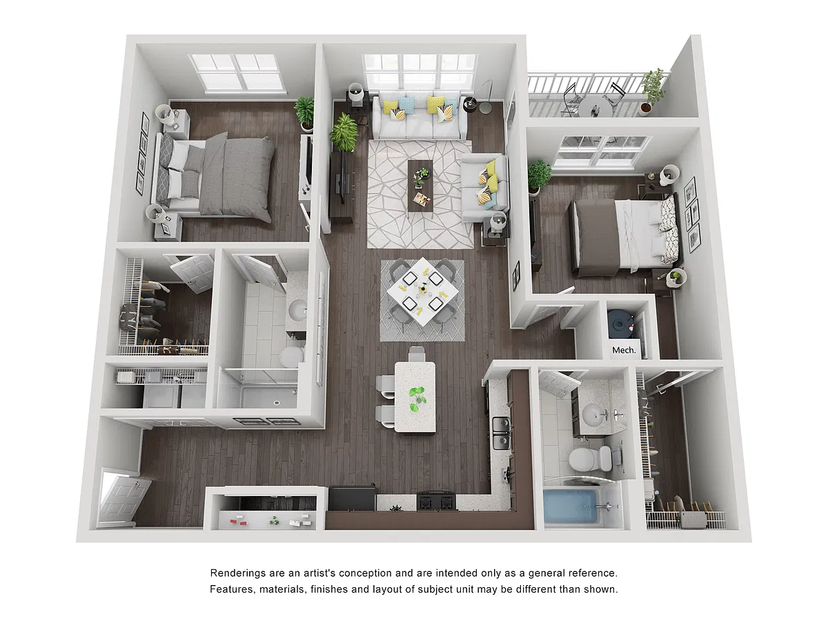 Floor plan 2 Bedroom Two Bathroom