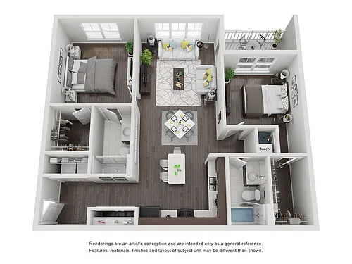 Floor plan 2 Bedroom Two Bathroom