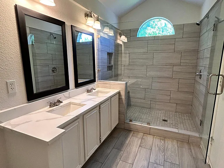 Newly renovated master bathroom