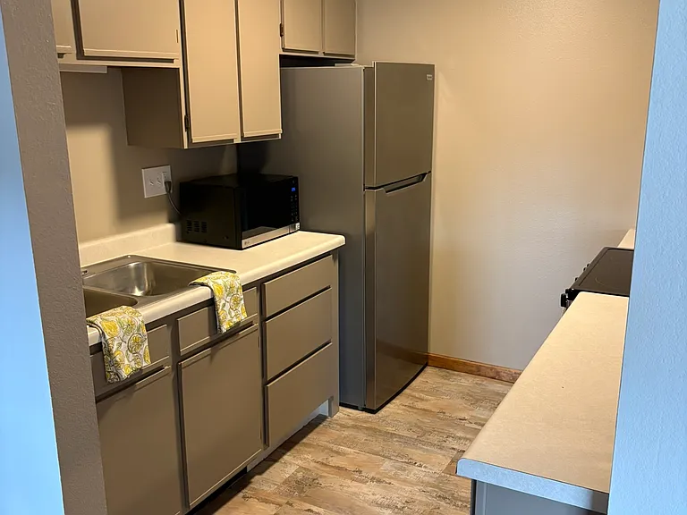 Kitchen with all brand new stainless-steel appliances