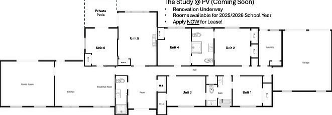 The Study @ PV (Coming Soon)
Renovation Underway
Rooms available for 2025/2026 School Year