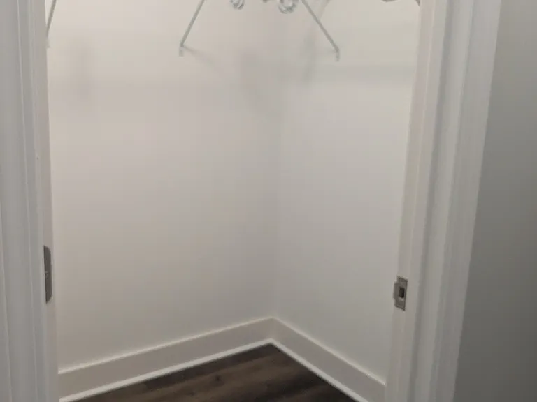 Walk-in closet in the master bedroom