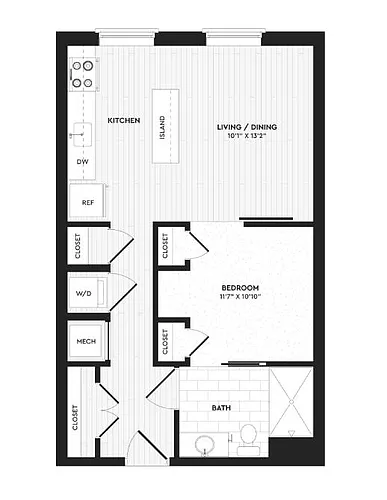 Floor plan S1 | Studio | 1 Bath