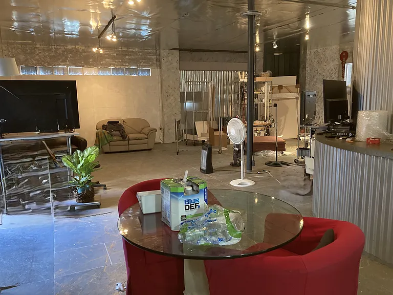 View from kitchen to common space-Den