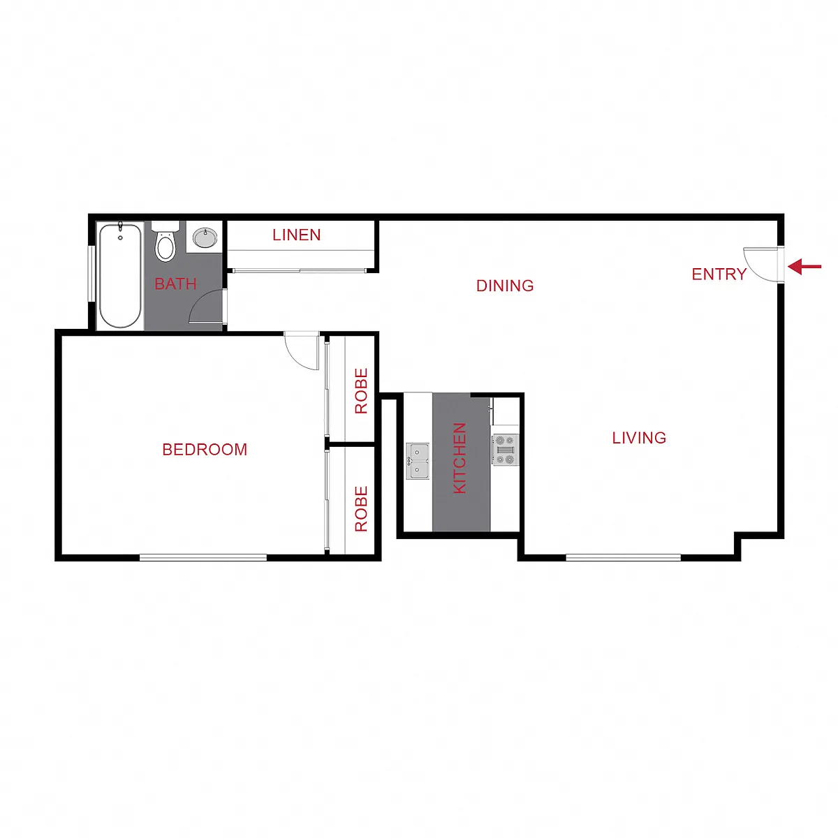 Floor plan Plan A - One Bedroom