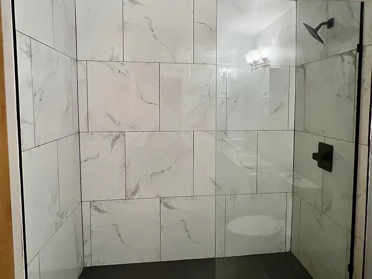 New walk-in shower