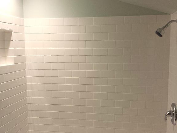 Spacious tiled shower