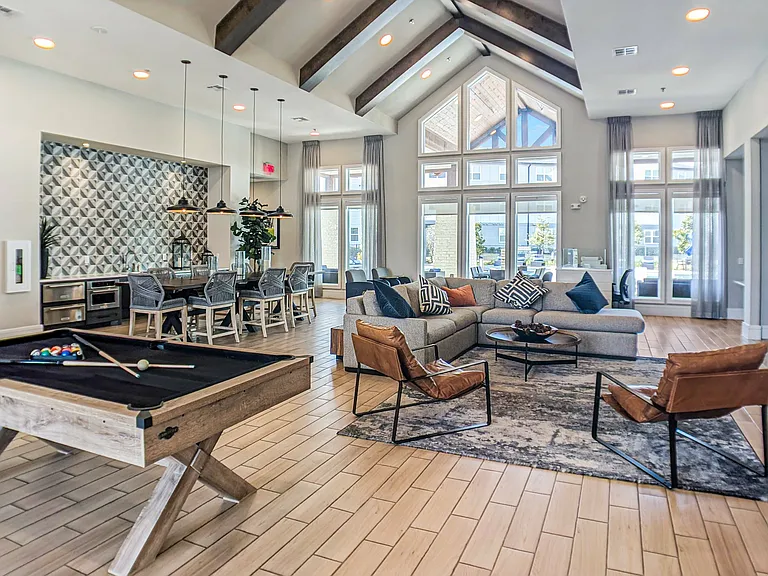Elegant Community Lounge at The Hightone Apartments - Denton, TX