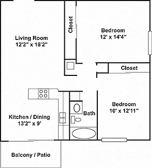 Floor plan Two Bedroom