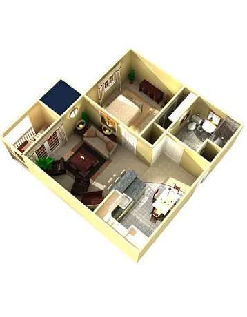 Floor plan 1 Bedroom- Large