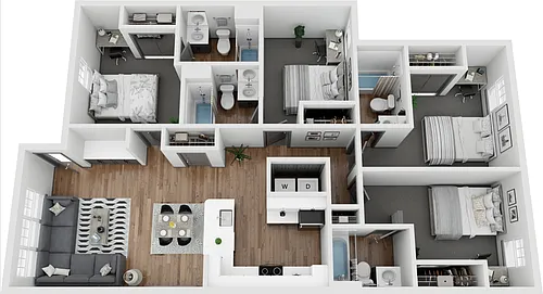 Floor plan 4x4 Renovated