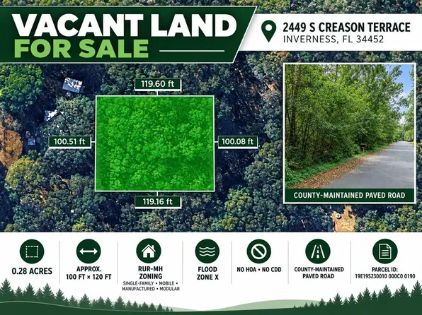 2449 S CREASON TERRACE LOT 19, INVERNESS, FL 34452