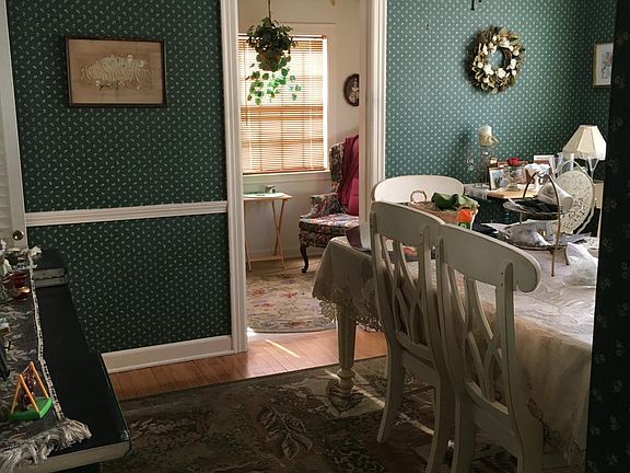 separate dining room with built in cabinet