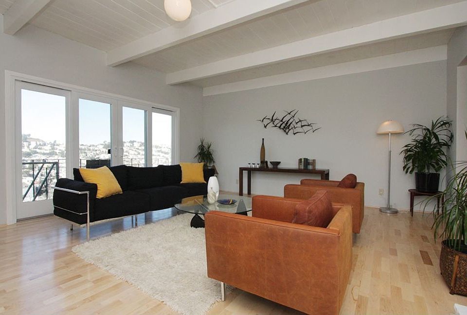 Living room with sliding glass doors