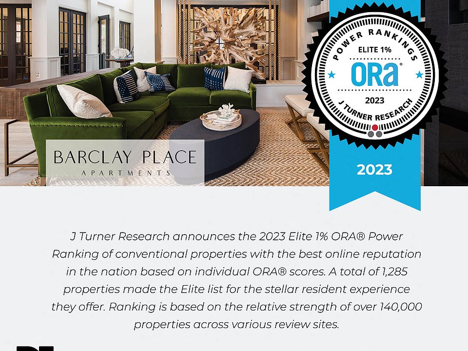 J Turner Research announces the 2023 Elite 1% ORA Power Ranking of conventional properties with the best online reputation in the nation based on individual ORA scores.