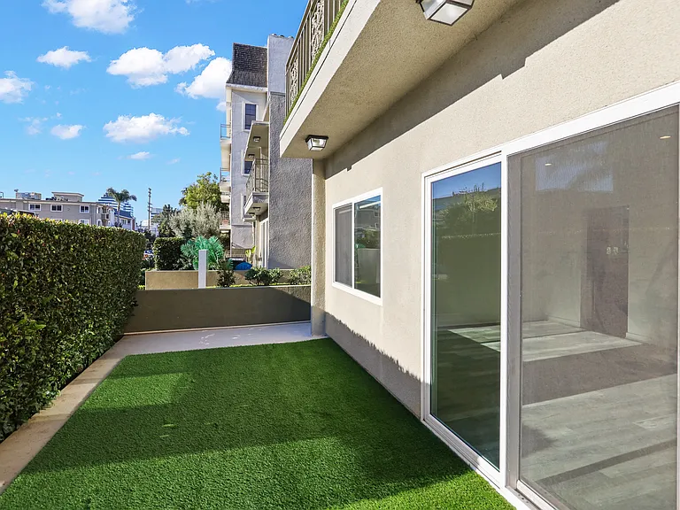 Private Patio with Privacy Shrubs