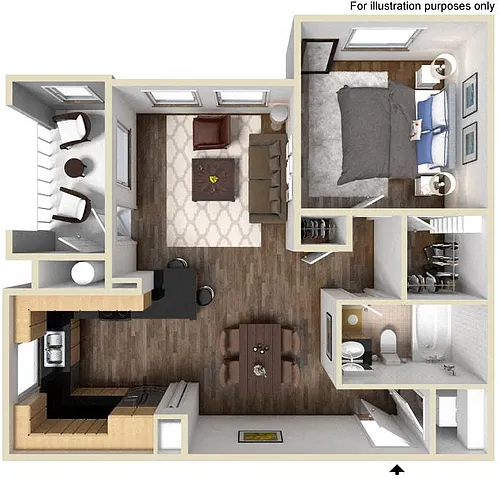 Floor plan 40A 1X1