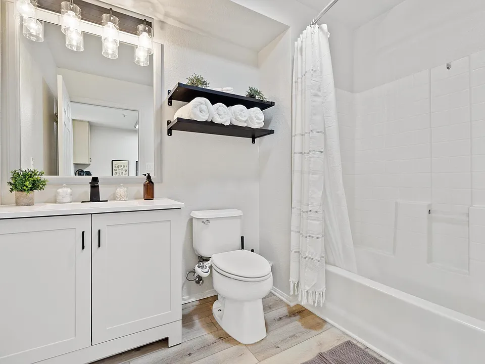 Bathroom with tub and shower