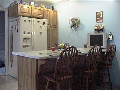 Counter seating in new kitchen.