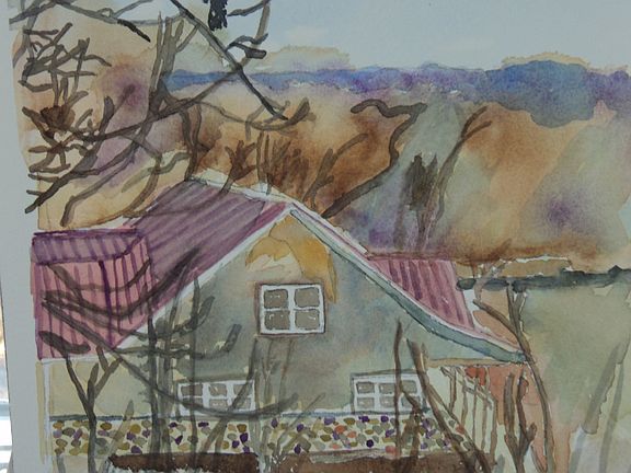 painting of neighbor's house