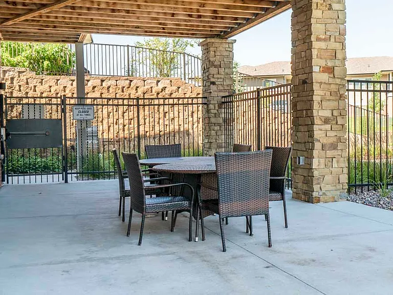 Our community patio offers spaces to gather with friends and enjoy fresh air.