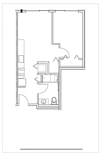 Floor plan 1 Bed 1 Bath A2 Type A