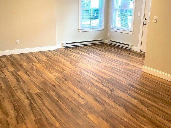 Entrance door into living room