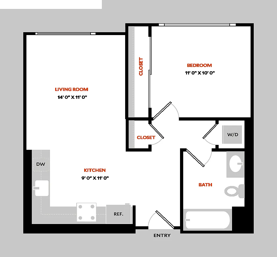 Floor plan Plan 1J