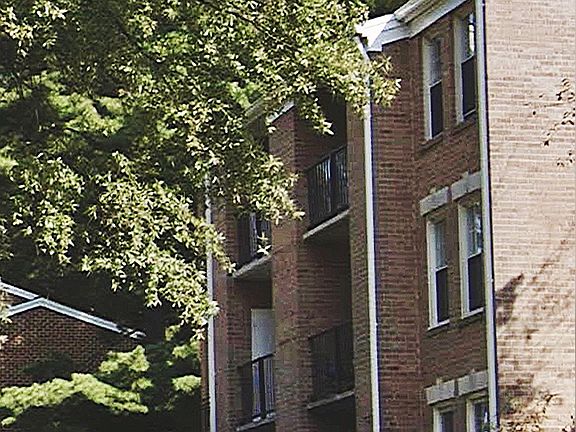 Back side of the building with the balcony.