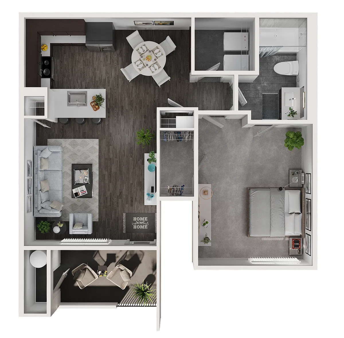 Floor plan 1X1B