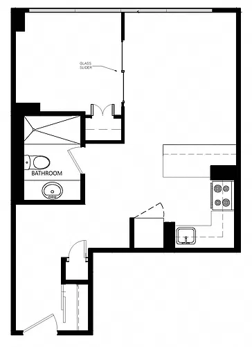 Floor plan 1 Bed 1 Bath C Junior