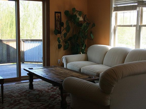 living room facing deck