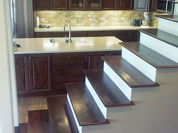 Custom hardwood stair treads