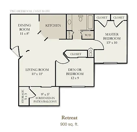Floor plan 2Bed/1Bath