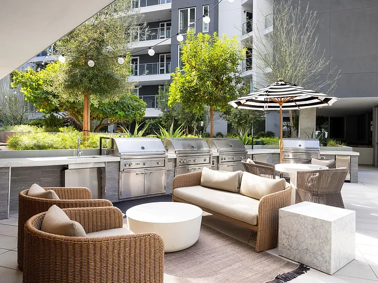 Residences at West Edge Grill Area